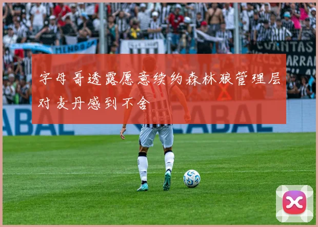 字母哥透露愿意续约森林狼管理层对麦丹感到不舍